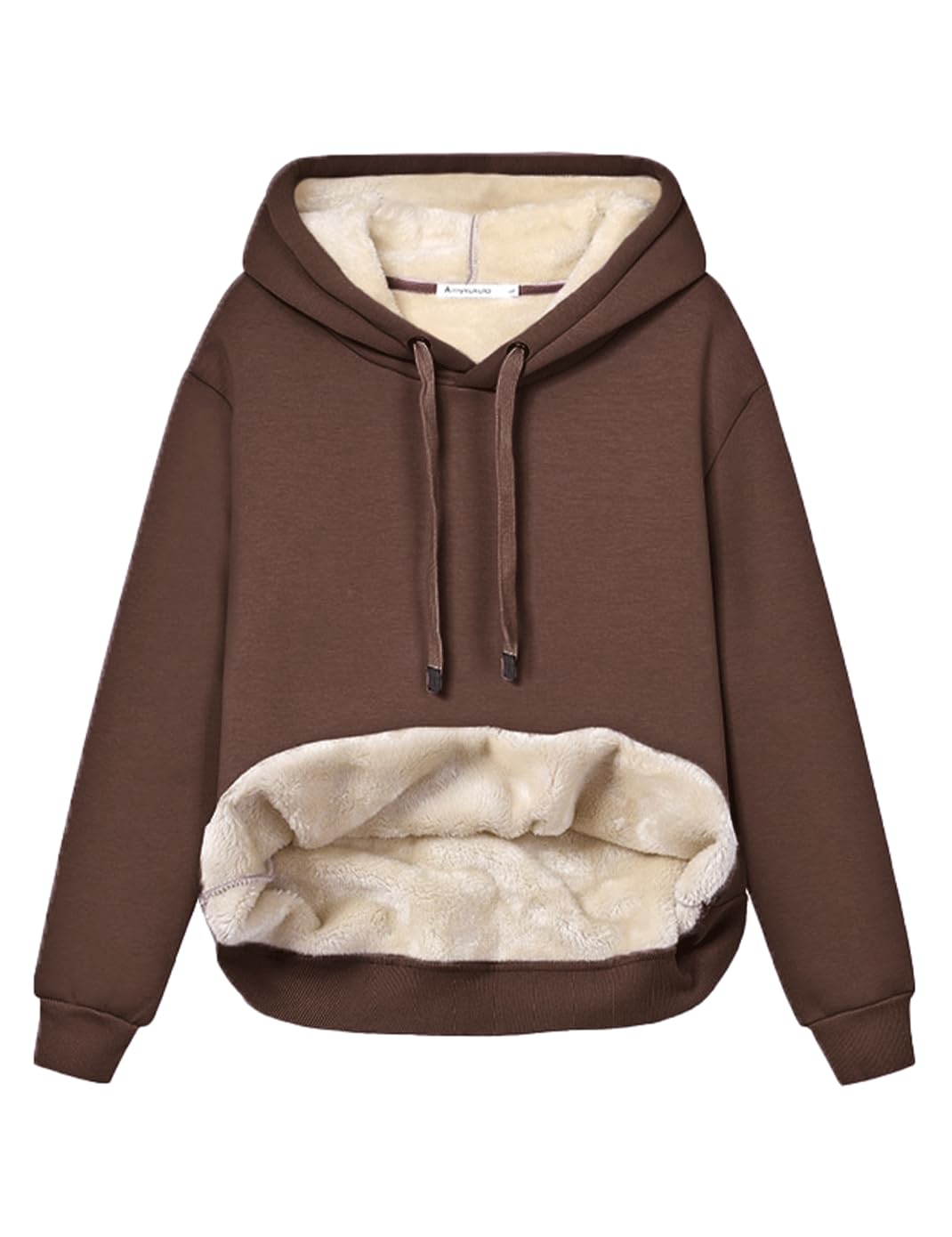 Haellun Womens Casual Winter Warm Fleece Sherpa Lined Pullover Hooded Sweatshirt