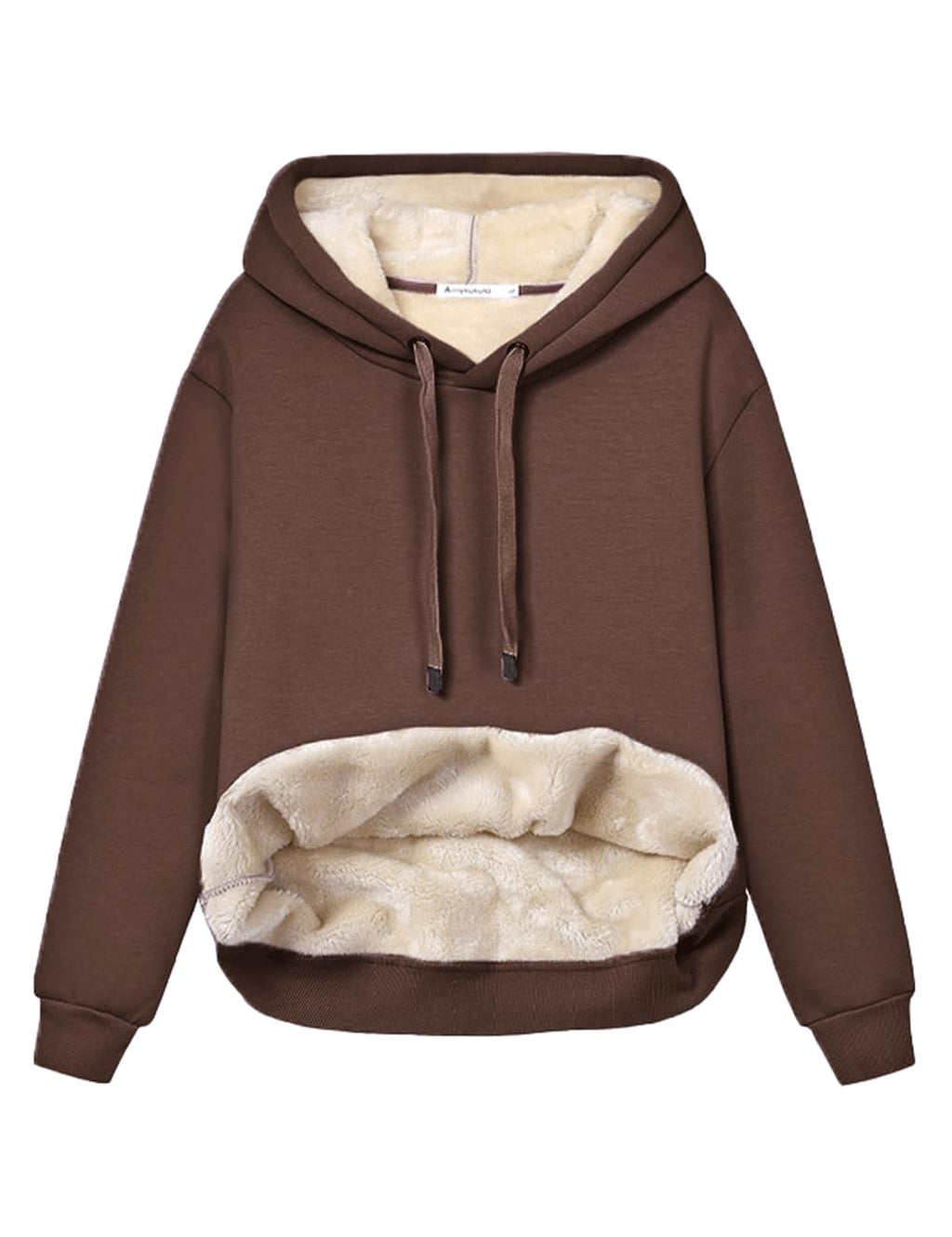 Haellun Womens Casual Winter Warm Fleece Sherpa Lined Pullover Hooded Sweatshirt
