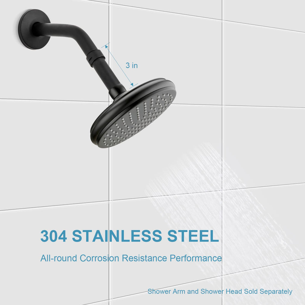 OFFO Shower Head Extension Arm, Shower Arm Extension Shower Head Extender Made of 304 Stainless Steel Shower Pipe Extension, Bright Gold 3 in