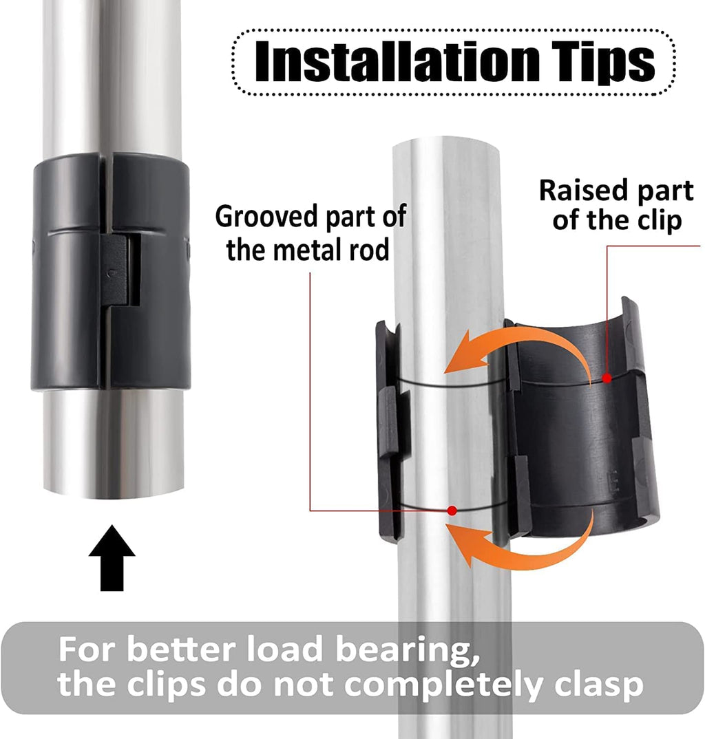 8 Wire Shelving Shelf Lock Clips for 1" Post - 4 Pairs of Shelving Sleeves Replacements for Wire Shelving System Plastic Accessories Parts