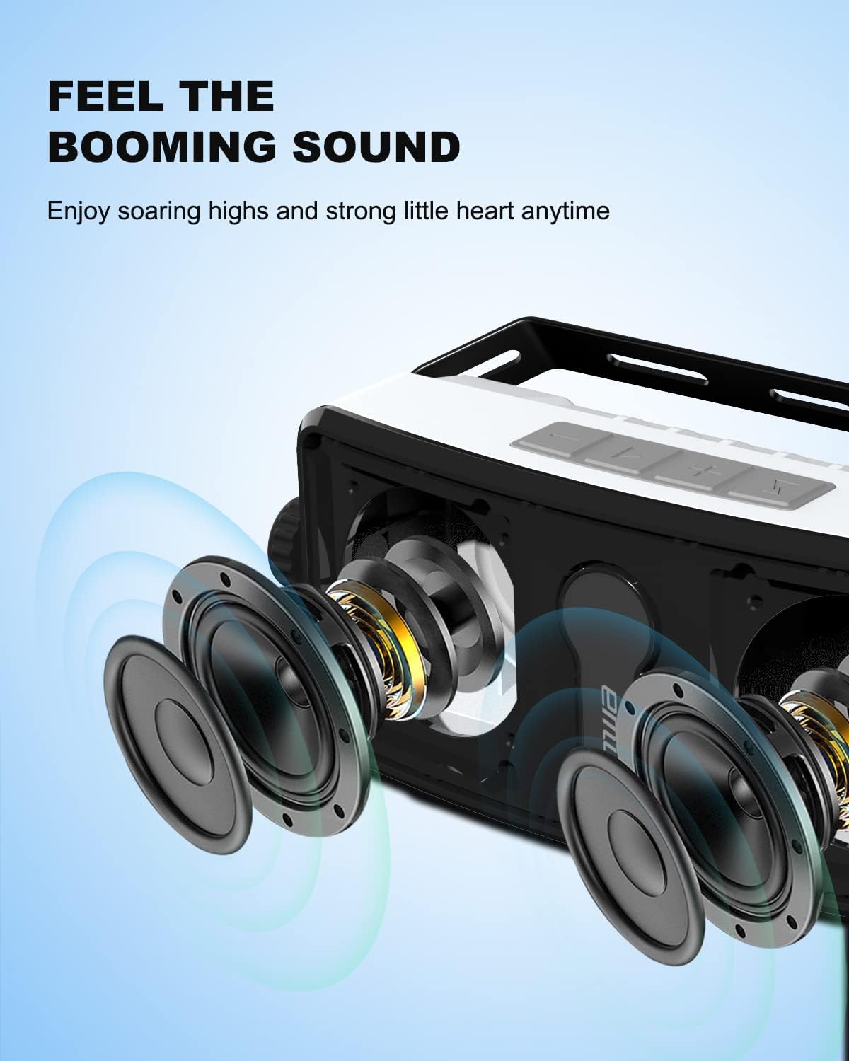 Inwa Bluetooth Outdoor Speaker, IPX5 Waterproof Wall Mount Speaker, Wireless Sync Up to 100 Speakers, Connect Seamlessly to Phone, Computer, Suitable for Patio, Porch, Gazebo, Garage, 2 PCS
