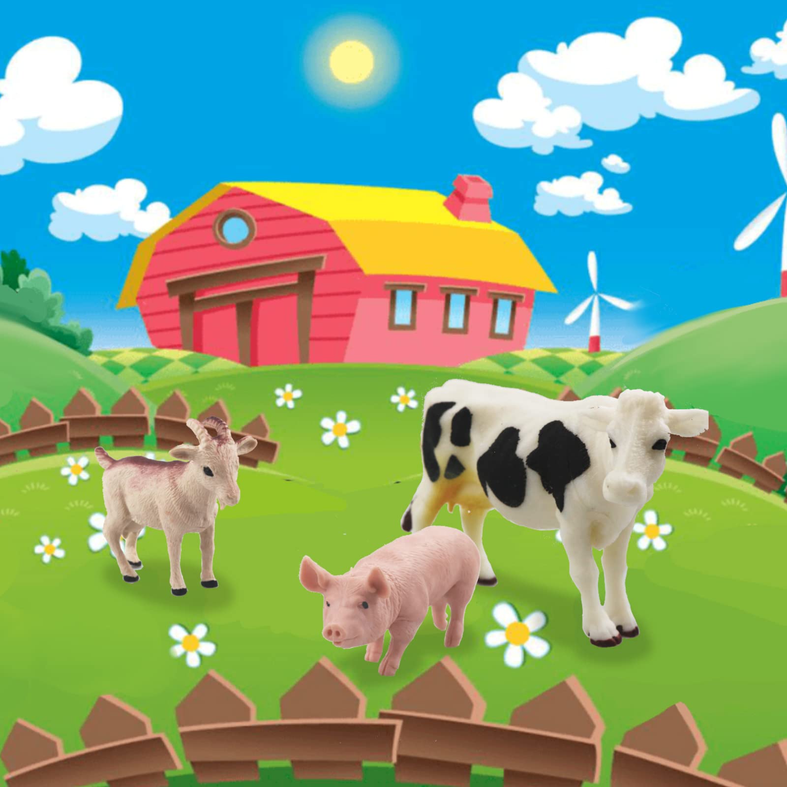 15 Pcs Mini Figures Toys Realistic Farm Animal Figurines, Plastic Learning Educational Playset Animal Themed Party Supplies Cake Topper Ornaments for Easter Egg Birthday Christmas