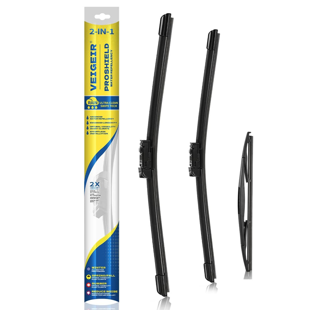 3 Pack Windshield Wiper Blades Compatible with Ford Escape 2008 2009 2010 2011 2012 Original Factory Quality Front Rear Wipers Blade Set for My Car - 20" 20" 12"