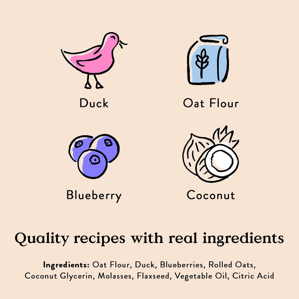 Bocce's Bakery Bac'n Nutty Soft & Chewy Dog Treats, Wheat-Free PB & Bacon Flavored All Natural Limited Ingredient Oven Baked Cookies for Dogs, 6 oz Bag