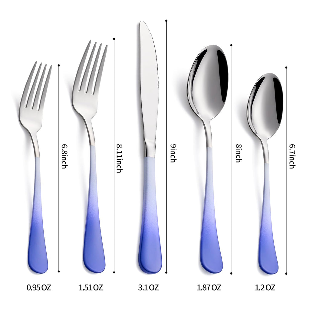 20-Pieces Blac and Pink Silverware Sets for 4,Pink Handle Stainless Steel Cutlery Set, Include Forks Spoons and Knives Set, Dishwasher Safe Utensil Sets for Home Restaurant