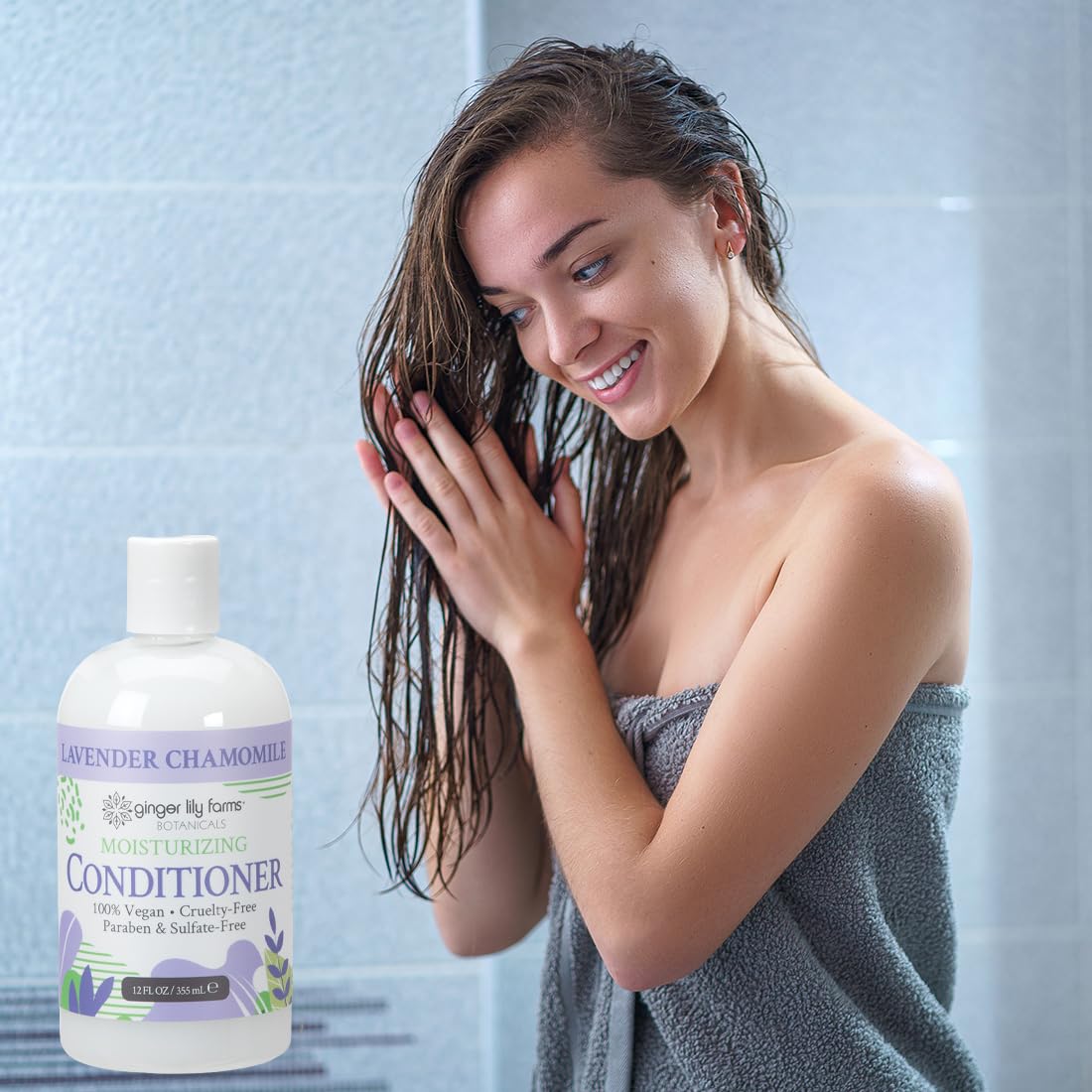 Ginger Lily Farms Botanicals Moisturizing Conditioner for Dry Hair, 100% Vegan & Cruelty-Free, Apple Pear Scent, 1 Gallon Refill (128 fl oz)