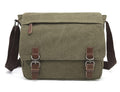 Sechunk Canvas Vintage Messenger Bag Shoulder bag Leather Large Travel Crossbody bags for men women 15inch Laptop