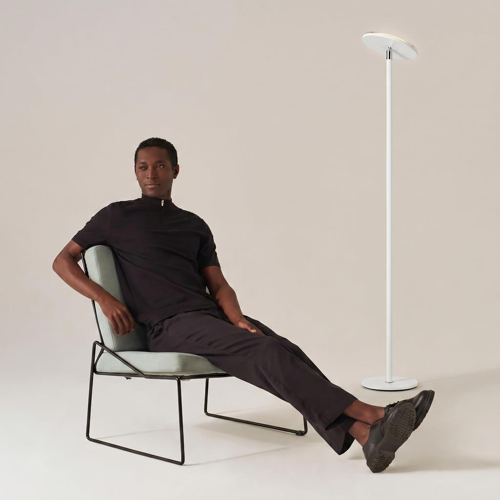 Brightech Sky LED Floor lamp, Torchiere Super Bright Floor Lamp for Living Room Decor & Office - Dimmable, Tall Standing Lamp with Warm Light for Bedroom & Reading - Bronze