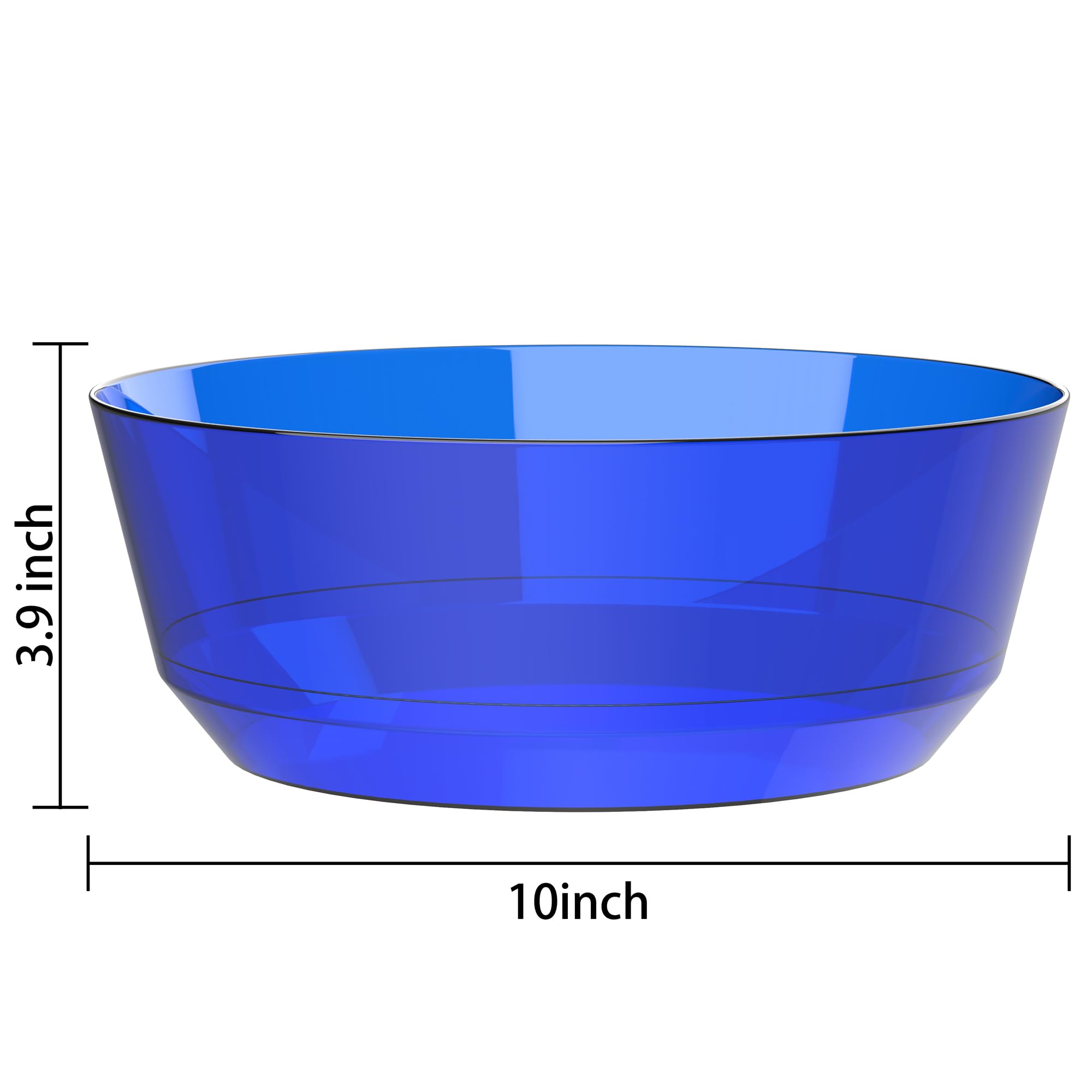 Hioasis 8 Pack Plastic Serving Bowls 128oz Black Plastic Bowls Heavy Duty Disposable Serving Bowls for Party Snack & Salad & Candy & Bar Buffet & Wedding