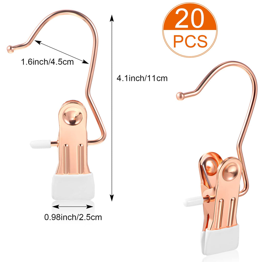 Hotop 20 Pieces Boot Hanger Clips for Closet, Laundry Hanging Hooks Heavy Duty Clips Boot Holder Portable Single Hooks Space Saving for Pants Jeans Clothes Hats Tall Towels (Black)