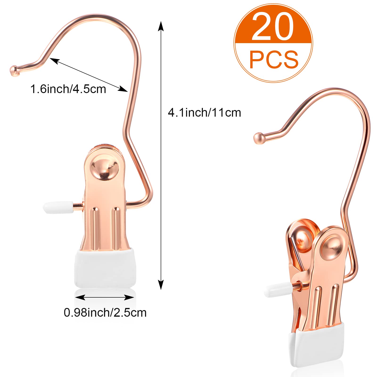 Hotop 20 Pieces Boot Hanger Clips for Closet, Laundry Hanging Hooks Heavy Duty Clips Boot Holder Portable Single Hooks Space Saving for Pants Jeans Clothes Hats Tall Towels (Black)