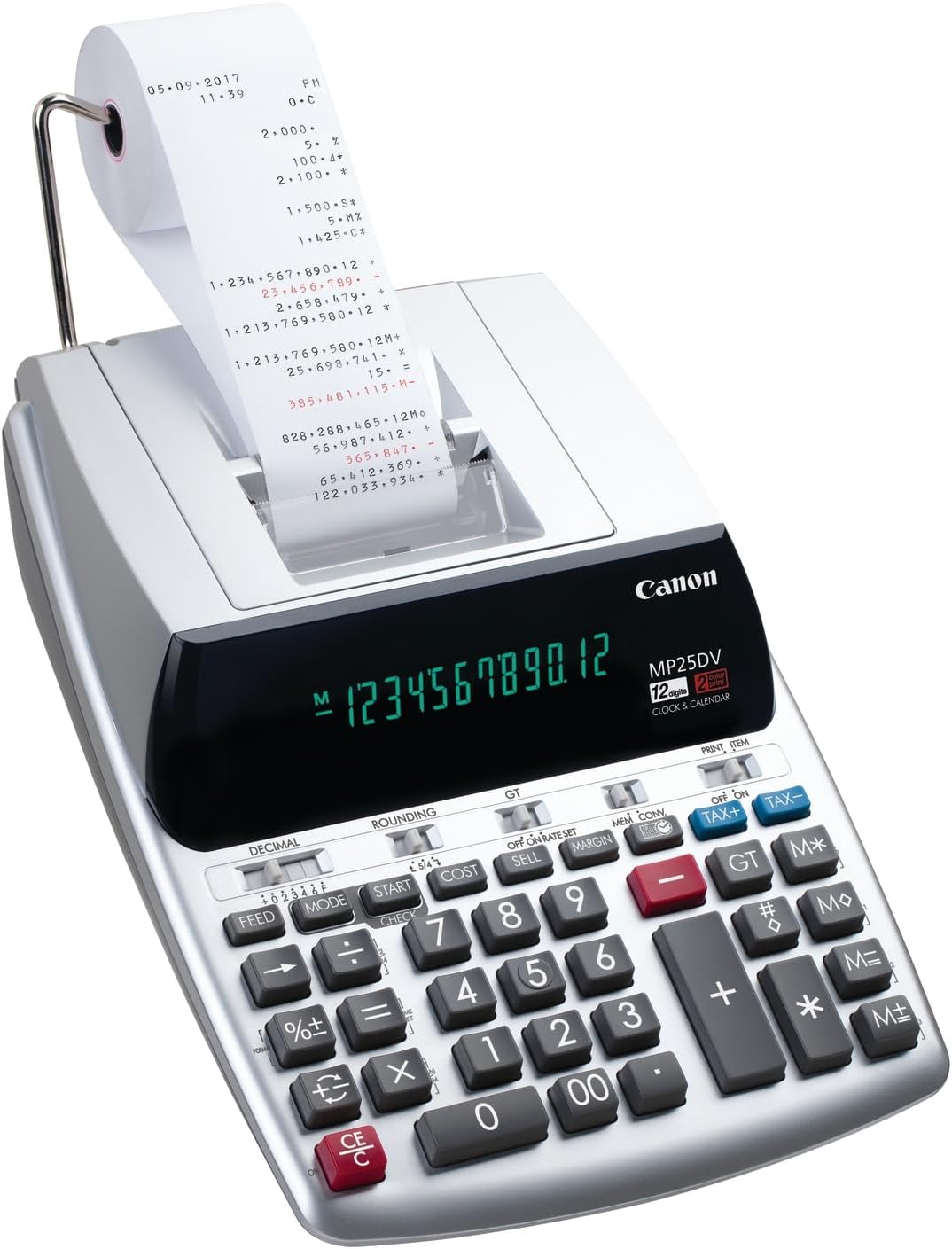 Canon Office Products 2202C001 Canon MP25DV-3 Desktop Printing Calculator with Currency Conversion, Clock & Calendar