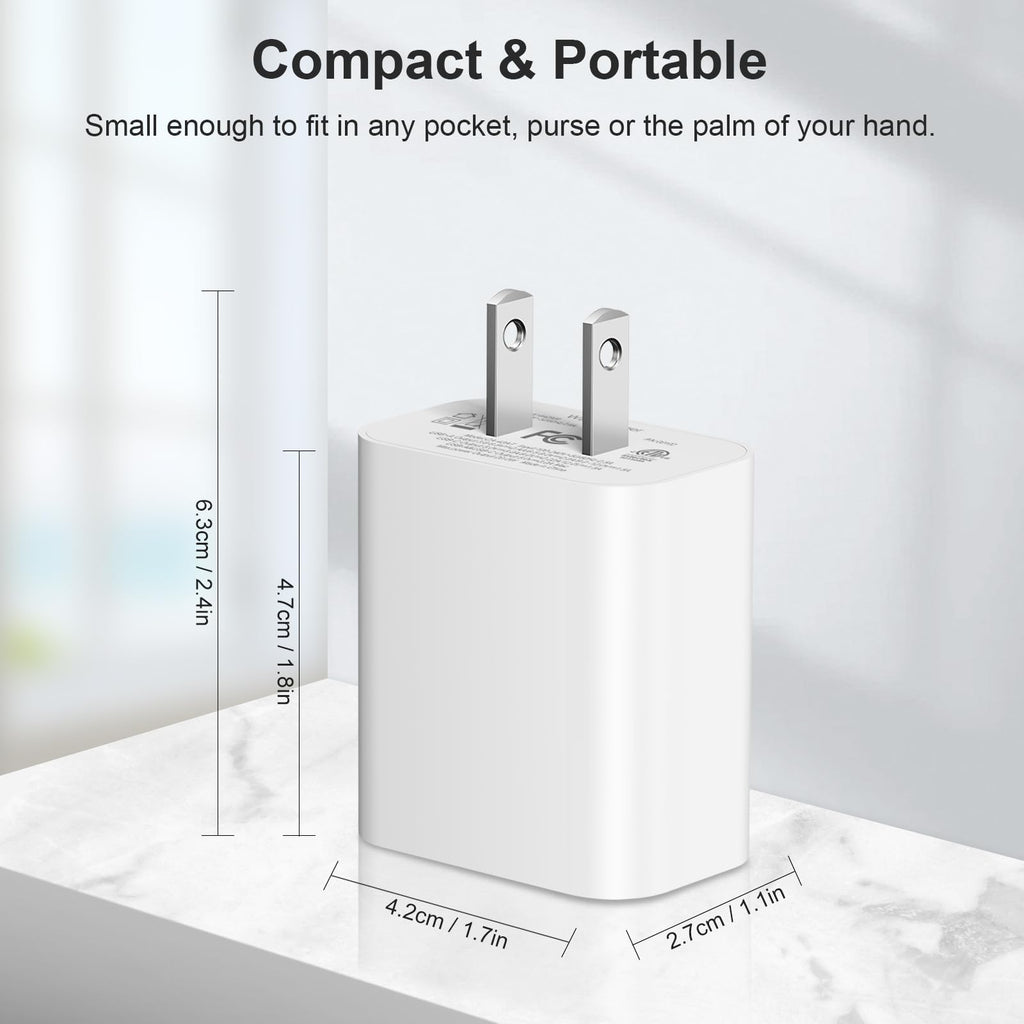 USB C Charger Block Charging Block Type C Charger 20W Wall Chargers 4 Pack for iPhone 16/16 Plus/16 Pro/16 Pro Max/iPhone 15/15 Pro/15 Pro Max/14/13/12 Pro/Samsung//Android(Black)