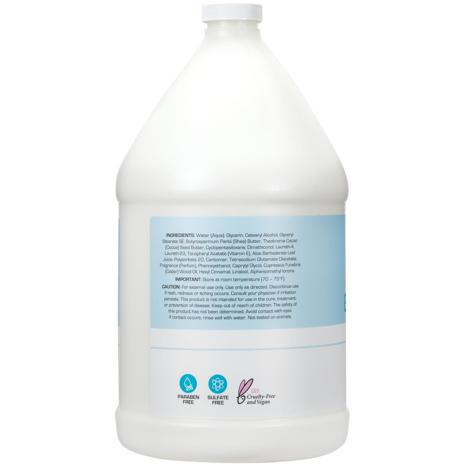 Ginger Lily Farms Club & Fitness Soothing Butter Lotion for Dry Skin, 100% Vegan & Cruelty-Free, Aloe Vera Scent, 1 Gallon (128 fl oz) Refill