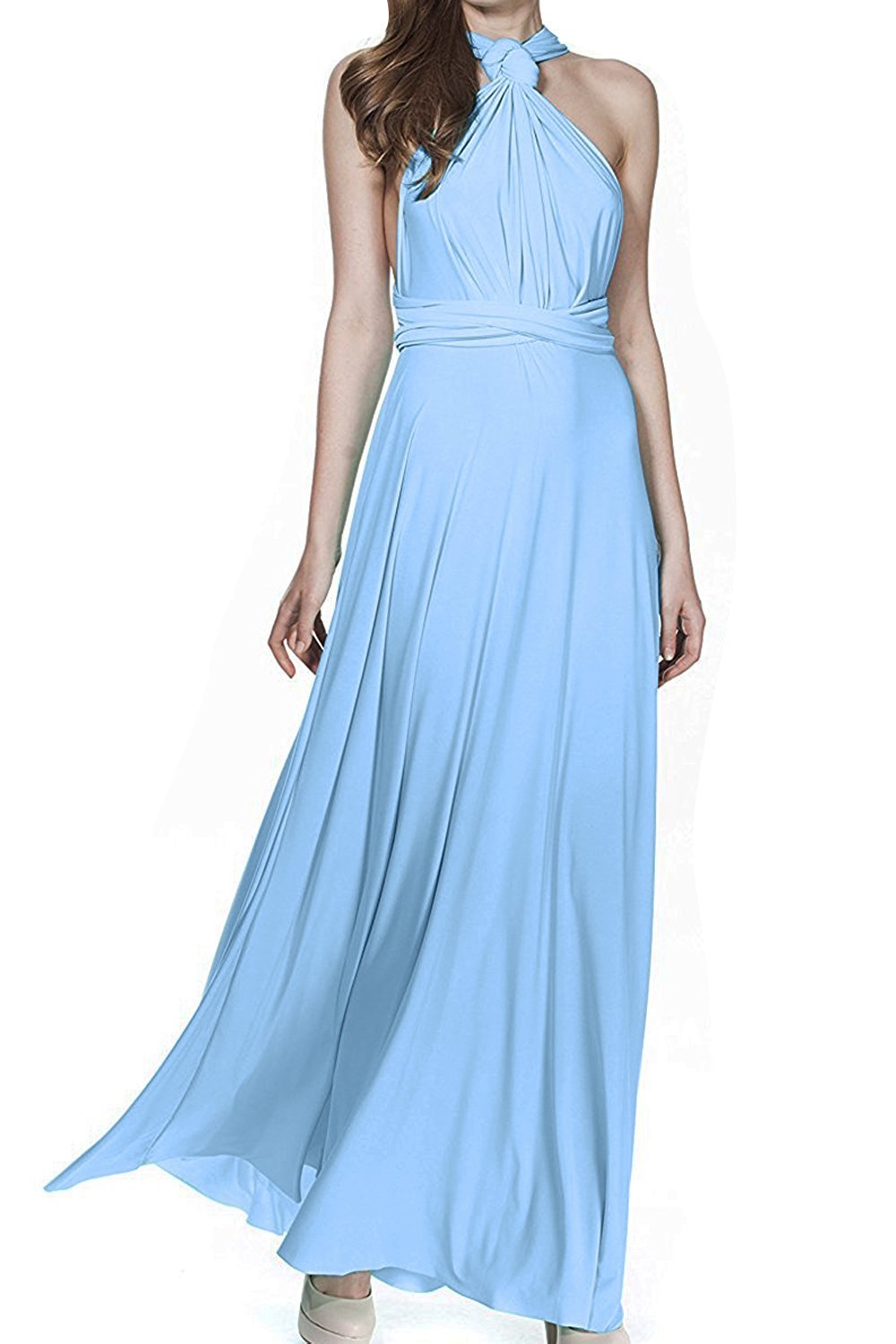 Women Transformer Hi Low Evening Long Prom Dress Halter Convertible Multi Way Spaghetti Strap Wedding Cocktail Maxi Gown