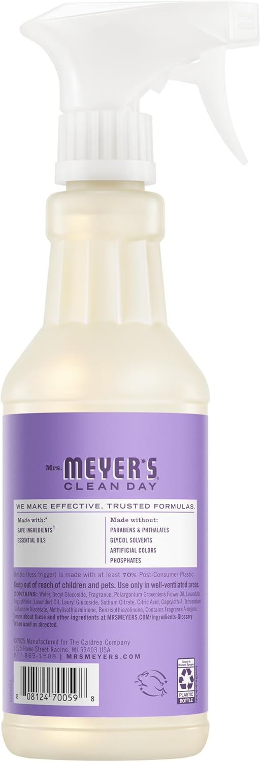 MRS. MEYER'S CLEAN DAY Multi-Surface Everyday Cleaner, Lilac Scent, 16 Ounce Bottle (Pack of 3)