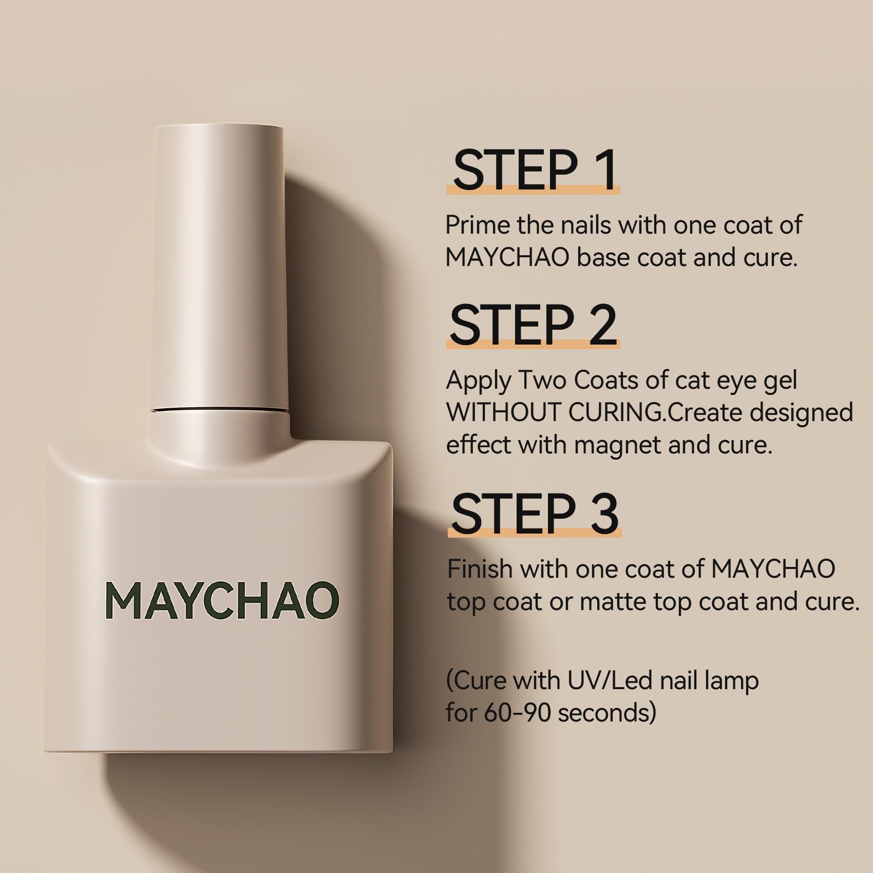 MAYCHAO 15ML Golden Amethyst Cat Eye Gel Nail Polish 1Pc Velvet Mirage Cat Eye Gel Polish Soak off Holographic Magnetic Nail Polish for Nail Art Manicure Salon DIY at Home, 0.5 OZ