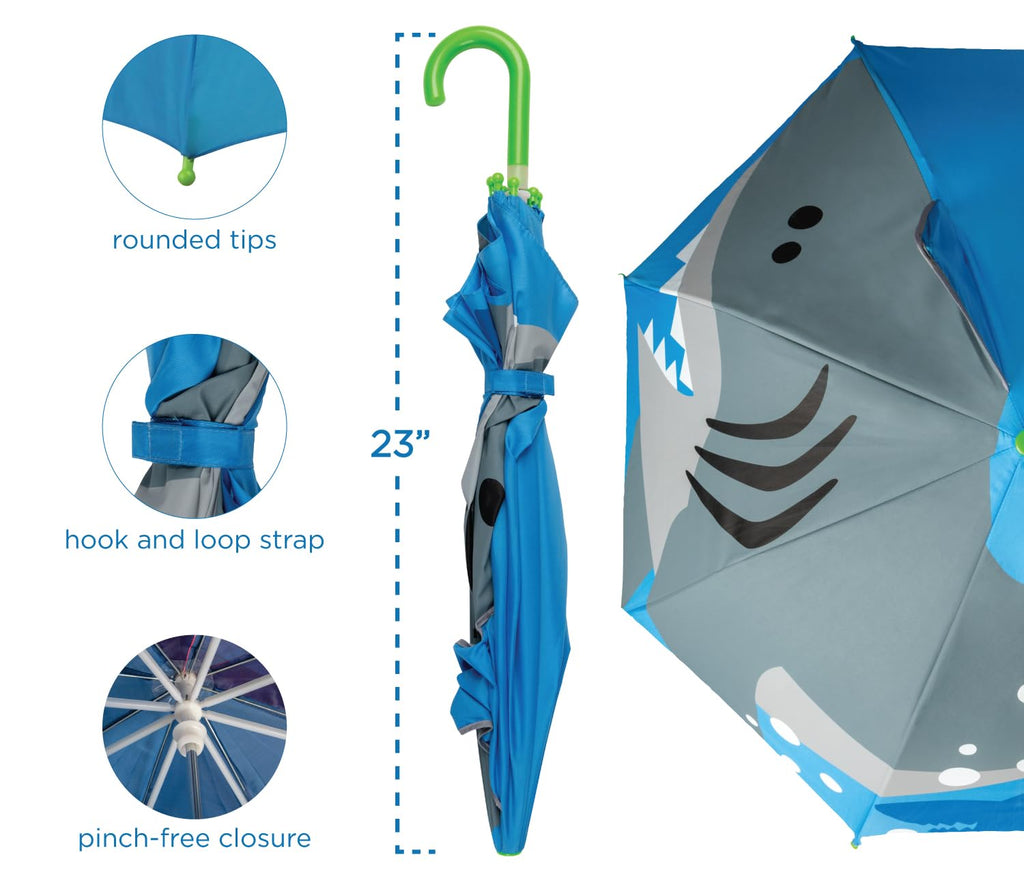 Stephen Joseph, 3D Pop Up Kids Umbrella, Cute Animals & Toddler Rain Umbrella Lightweight Easy Grip Handle for Boys Girls Ages 3-8