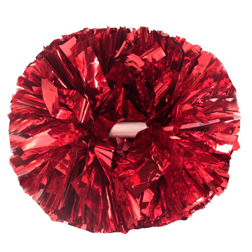 Lovecheer 2PCS/6PCS Metallic Pom Poms Cheerleading with Baton Handle Cheer Pompoms for Kids Adults Team Sports Spirit Party Cheering