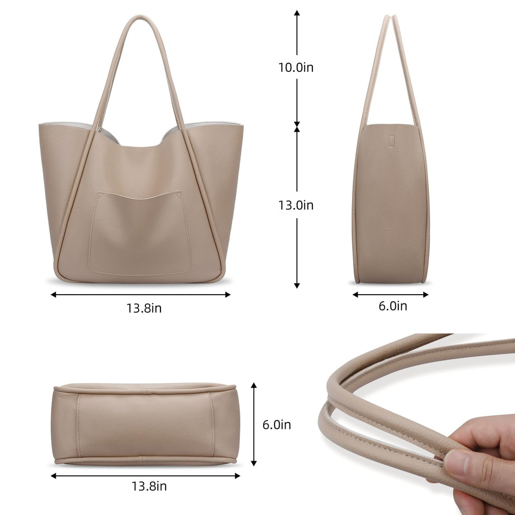 KKXIU Tote Bag for Women Vegan Leather Shoulder Purse Large Capacity Travel Bag
