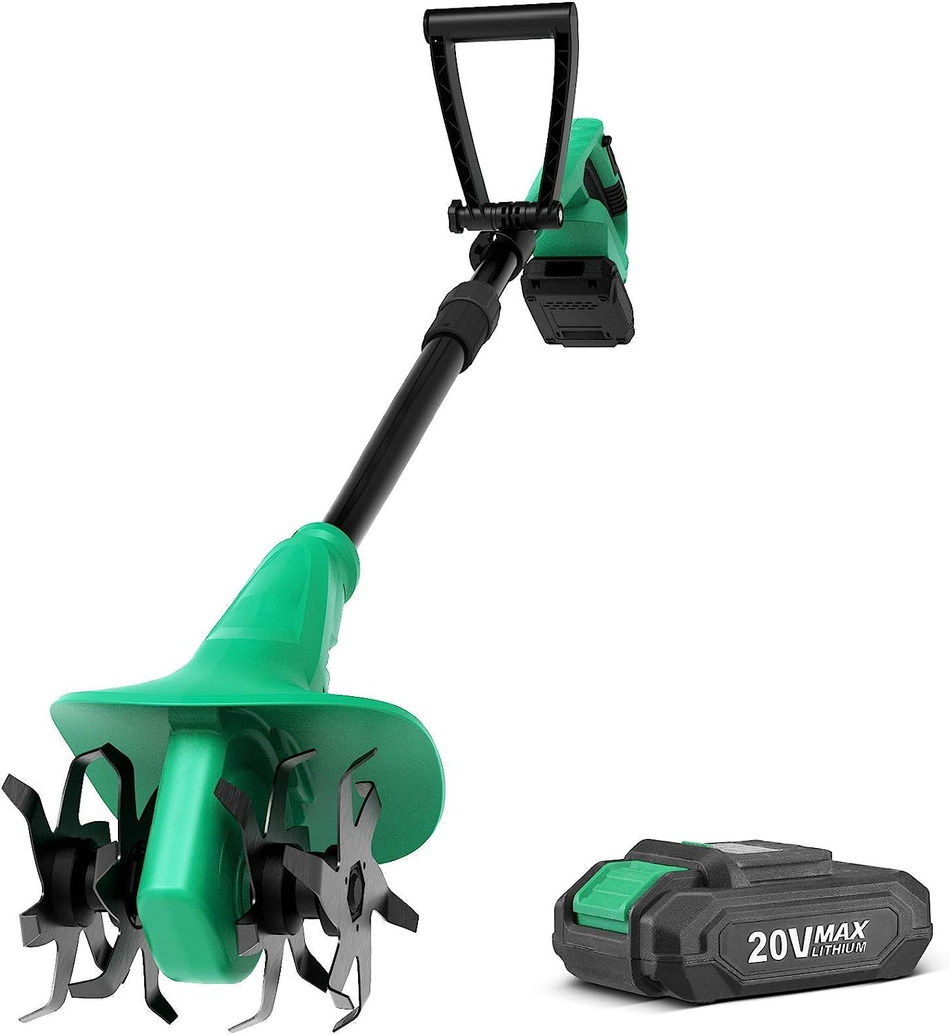 KIMO Leaf Blower Cordless with Battery and Charger, 540CFM/220MPH, Precision Adjustment Handle, 3Speeds w/ Visual Panel, Lightweight, 2 Extended Tube, 2* 2.0 Battery Powered Leaf Blowers for Lawn Care