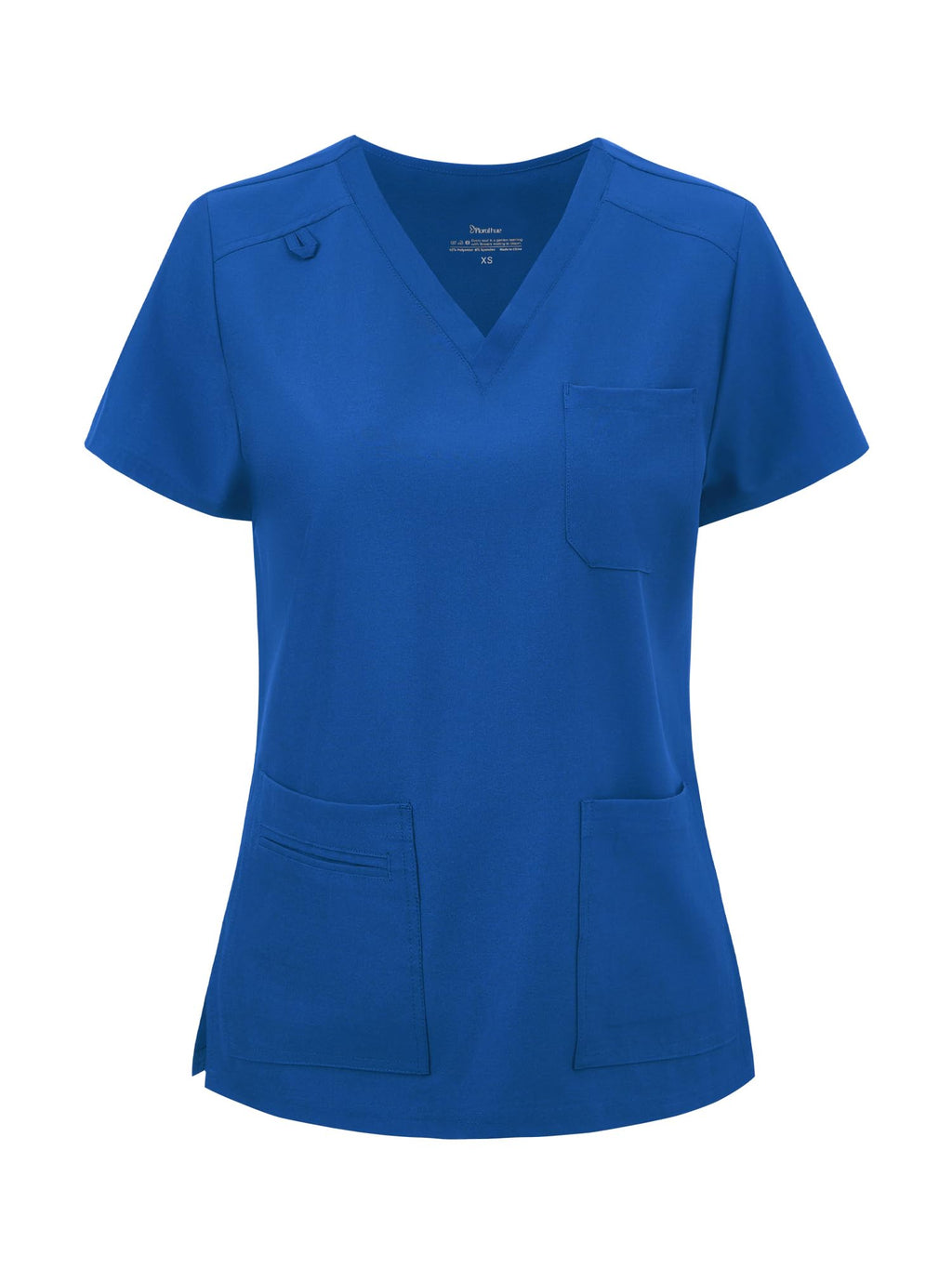 floralhue Scrub Tops for Women, Curved V-Neck Scrub Tops with 3 Pockets, Soft Stretch, Easy Care