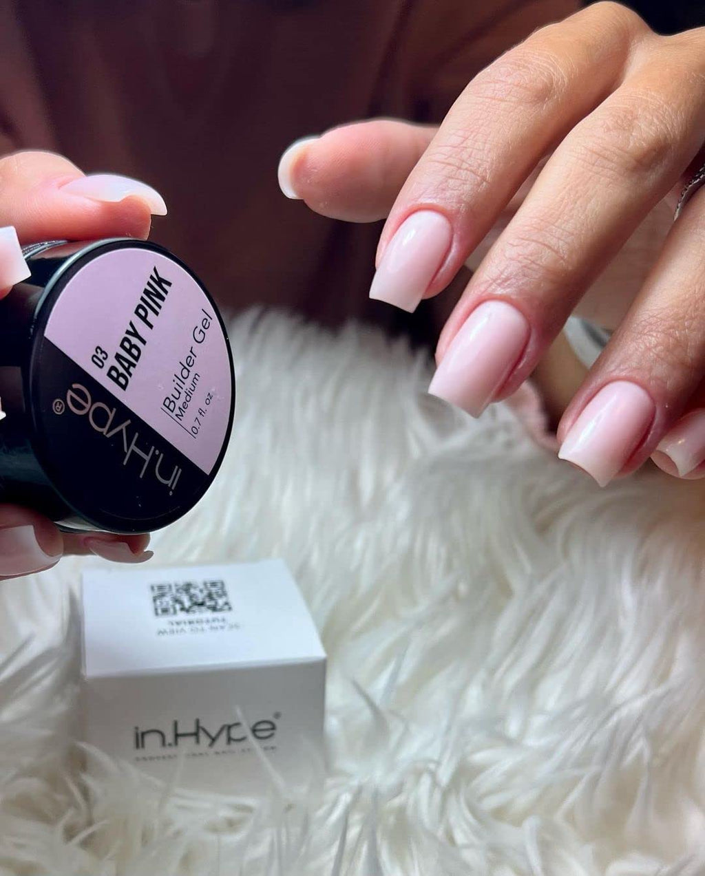 IN.HYPE UV/LED Professional Hard/Builder Gel for Nail Extension/Strengthening/Overlays File Off (Baby Pink #3)