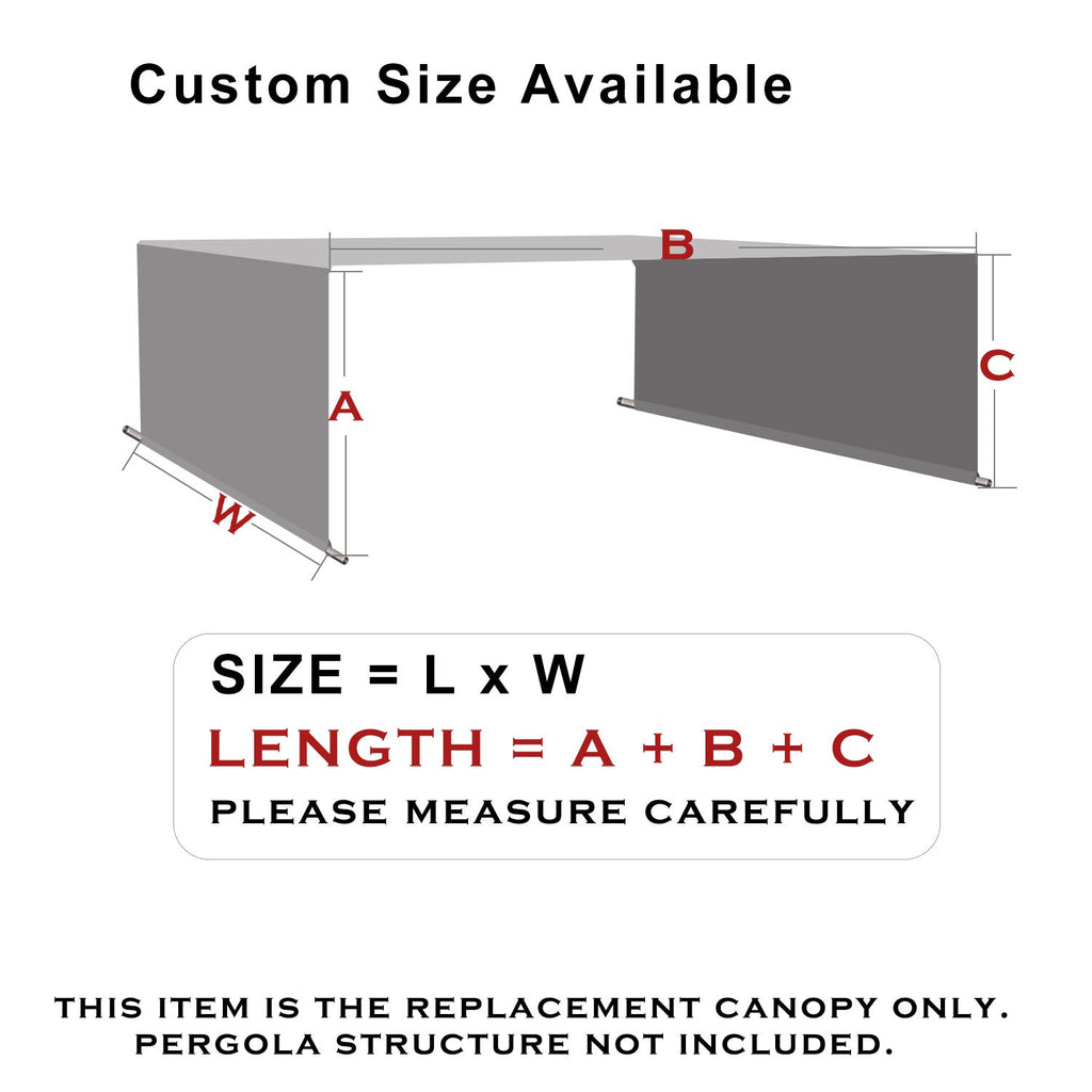 Alion Home Waterproof Pergola Cover - Universal Replacement Canopy (12' L x 8' W, Sand)