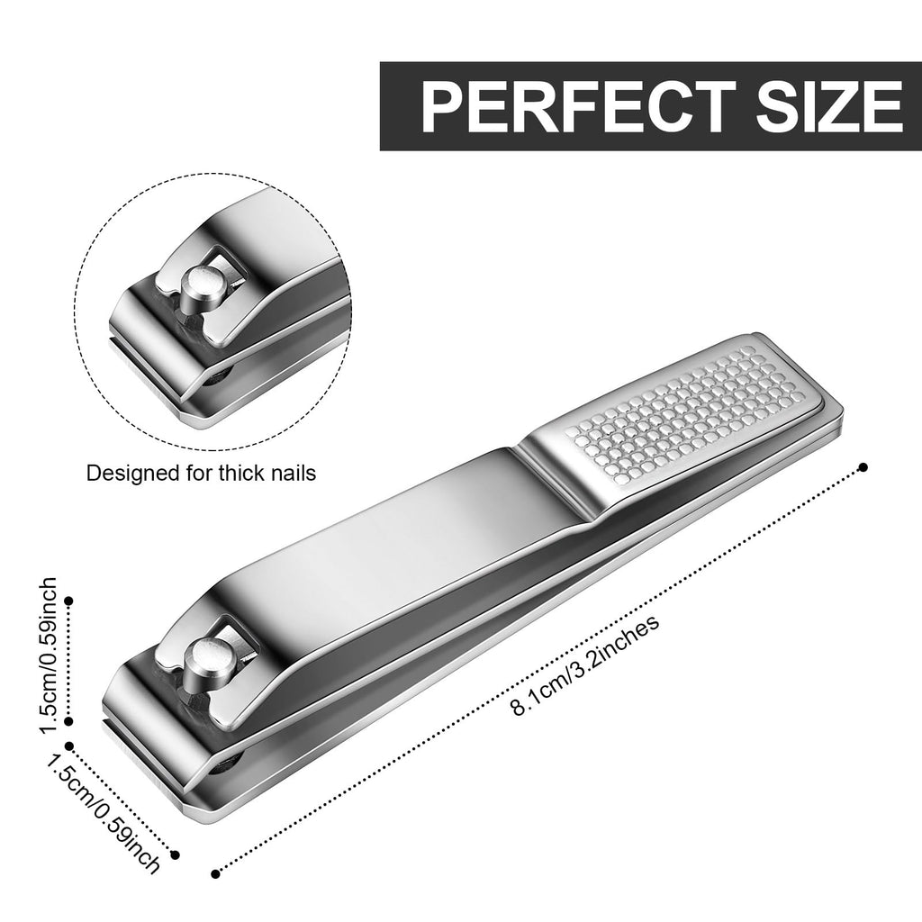 Mudder 6 Pcs Black Large Toenails Clippers Big Nail Clippers Straight Edge Toenails Cutters Stainless Steel Nails Trimmer Cutters for Men Women Thick Nails, Straight Sharp Blade and Anti-Slip Handle