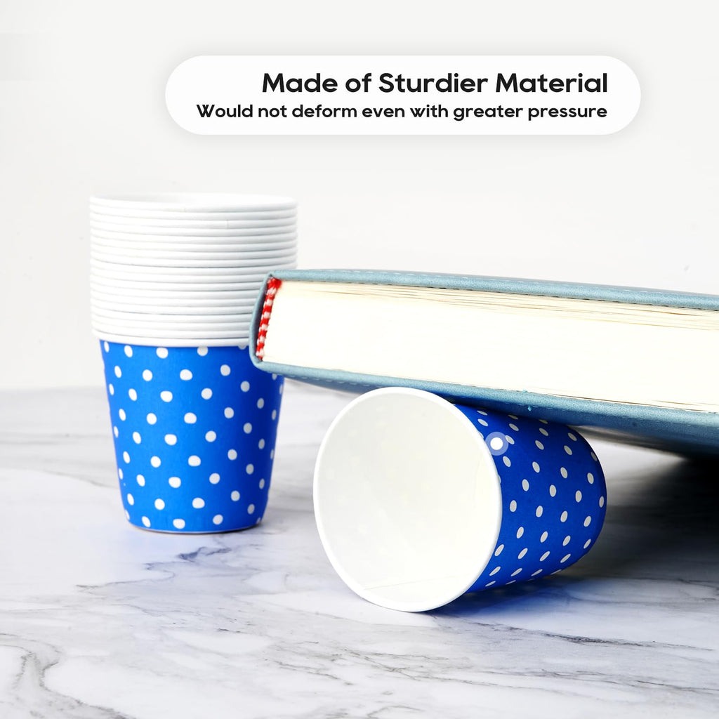 [300 Pack] 3 oz Paper Cups, Blue Mouthwash Cups, Disposable Bathroom Cups, Cold Beverage Drinking Cup for Water Coolers, Party, Home and Office