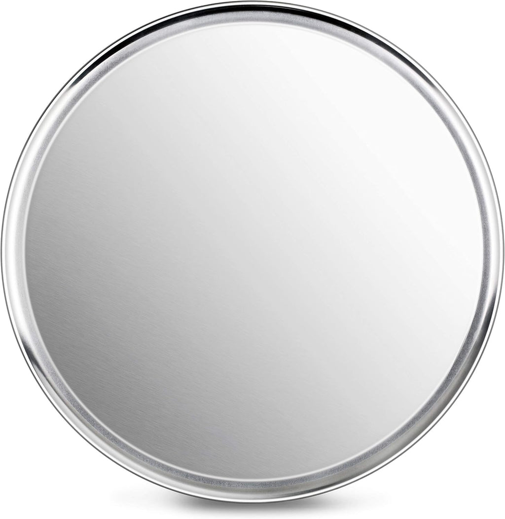 New Star Foodservice Restaurant-Grade Aluminum Pizza Pan/Tray, Wide Rim, 8 Inch, Pack of 6