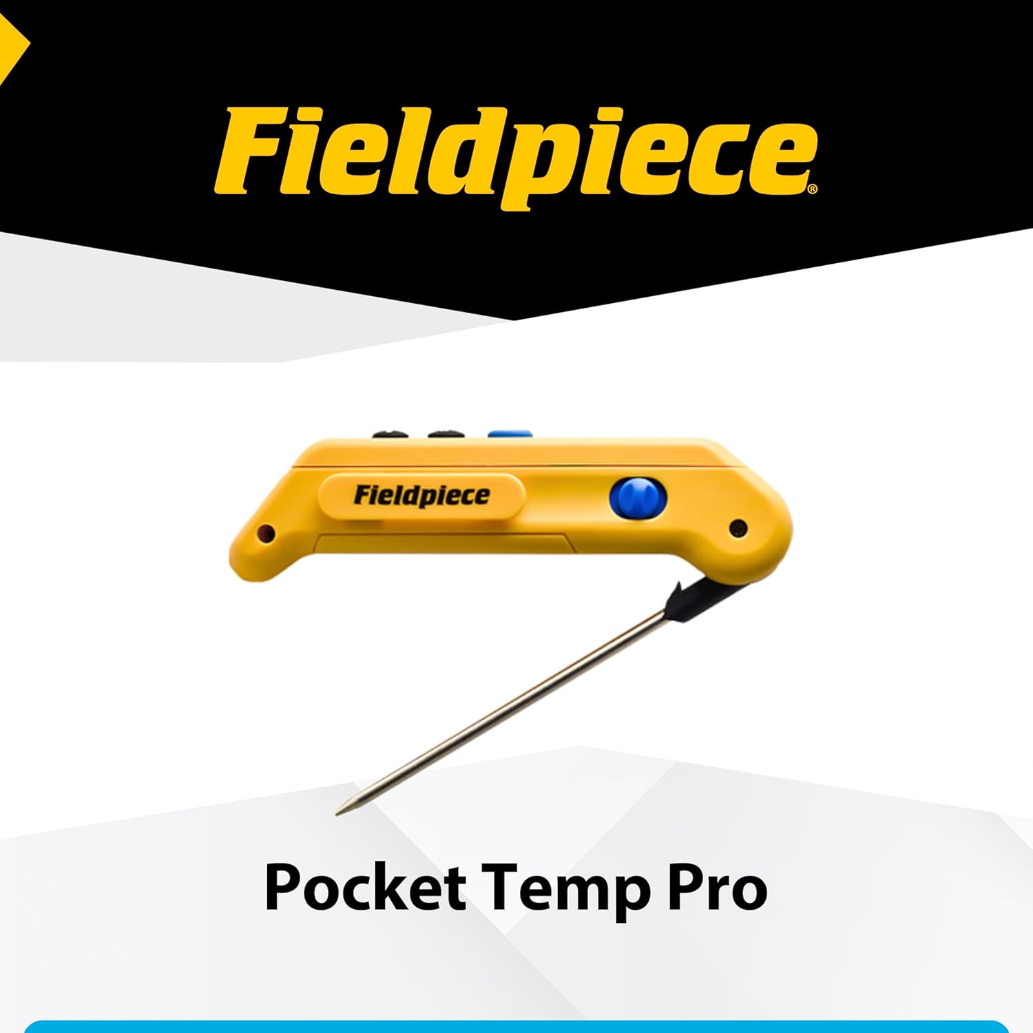 Fieldpiece SPK2 Pocket Thermometer – Folding Probe Digital Temperature Meter with Extended Reach - Backlit Display - Fast-Response Tip for HVAC/R