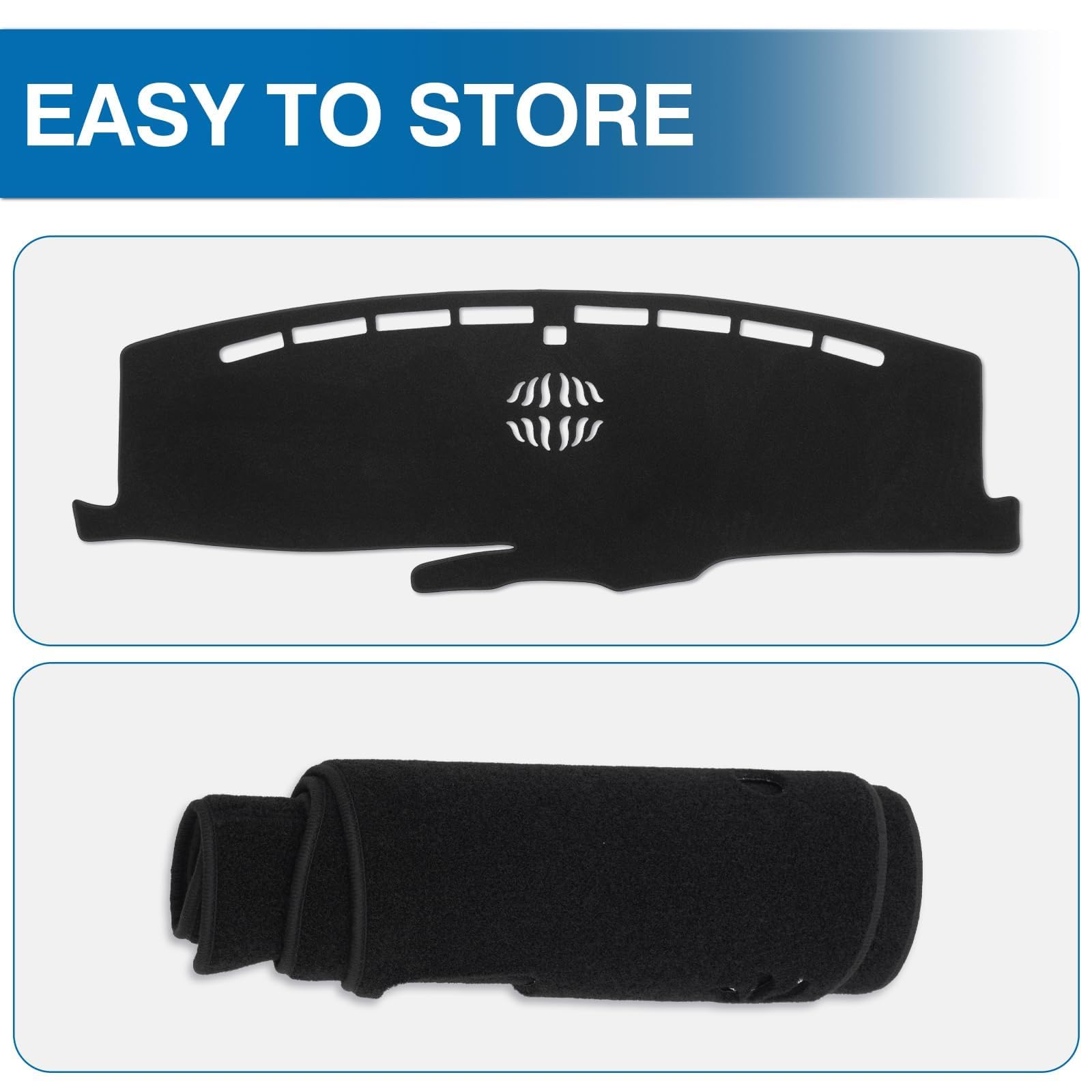 KUST Black Dash Cover for Ford Ranger 1995-2011/Ford Explorer 1995-2001/Mazda B2300 B2500 B3000 B4000 1995-2008/Mercury Mountaineer 1997-2001 Polyester Dashboard Cover Accessories for Ranger