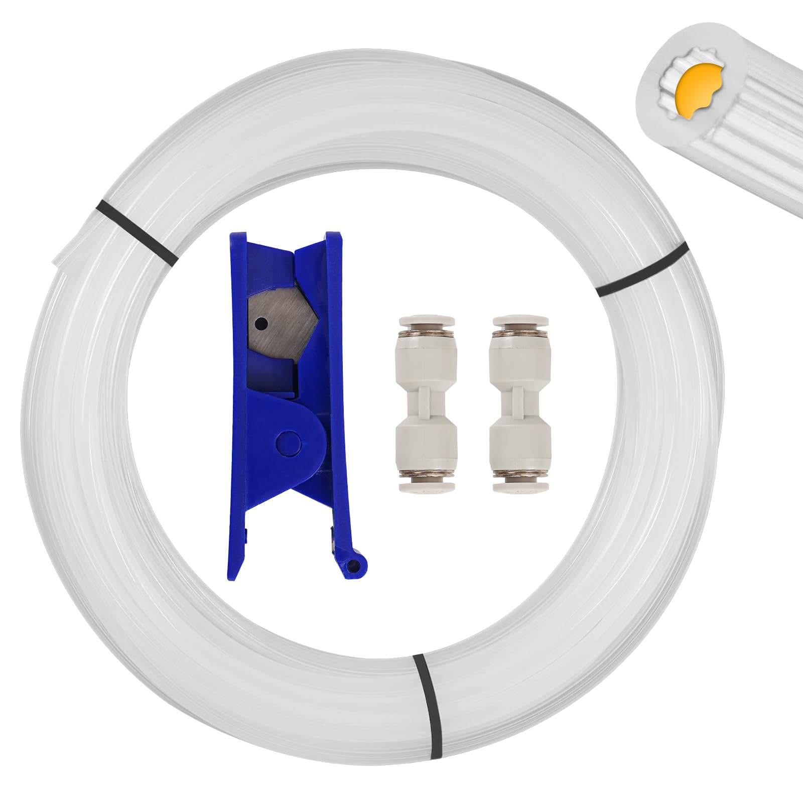 Capricorn Bowden PTFE Tubing 1M XS Series 1.75MM Filament with 2X PC4-M6 & 2X PC4-M10 Pneumatic Fittings & Tube Cutter for Creality Ender 3 V2/ Ender 3/ Ender 3 Pro/Ender 5/ CR-10/10S 3D Printer