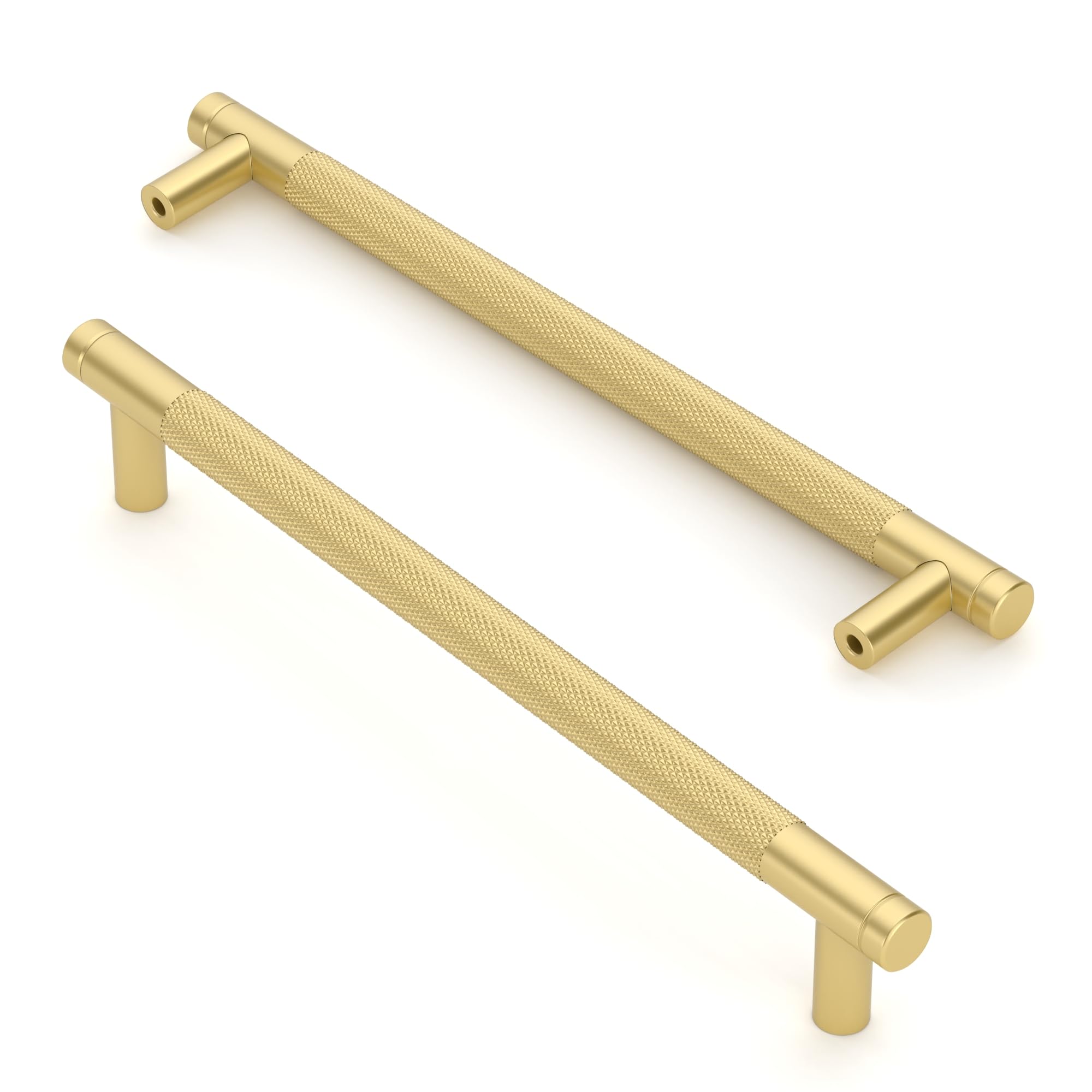 Asidrama 10 Pack 3 Inch(76mm) Matte Black and Champagne Bronze Cabinet Pulls Knurled Cabinet Handles Cupboard Handles Kitchen Cabinet Hardware for Cupboard Drawer Pulls