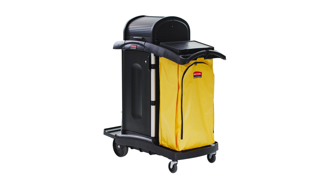 Rubbermaid Commercial Products Cleaning Cart Bag 30-Gallon Yellow Collecting Refuse or Laundry Items Janitorial and Housekeeping Carts Zippered Front