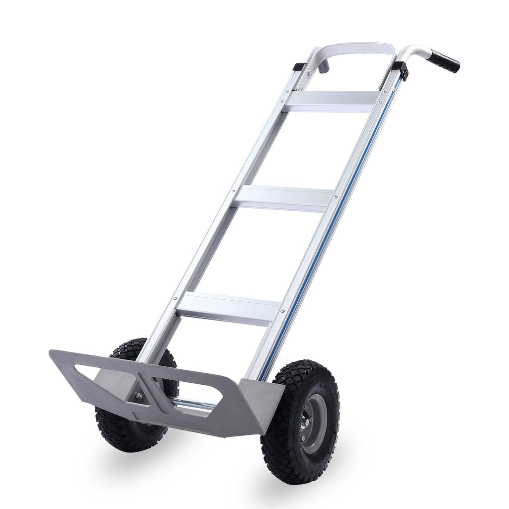 LEADALLWAY Hand Truck Aluminum Foldable Hand Cart with 6" Wheels 220 lbs Capacity