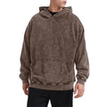 Bobeutou Oversized Hoodie Men Vintage Cotton Casual Hooded Sweatshirt Trendy Baggy Basic Hoodies Retro Pullover Streetwear