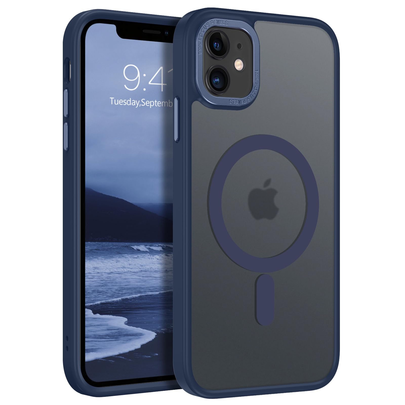 BENTOBEN for iPhone 11 Phone Case, Phone case for iPhone 11 Magnetic Case [Compatible with Mag Safe] Translucent Matte Slim Shockproof Anti-Fingerprint Protective Cover for iPhone 11 6.1’’ Black