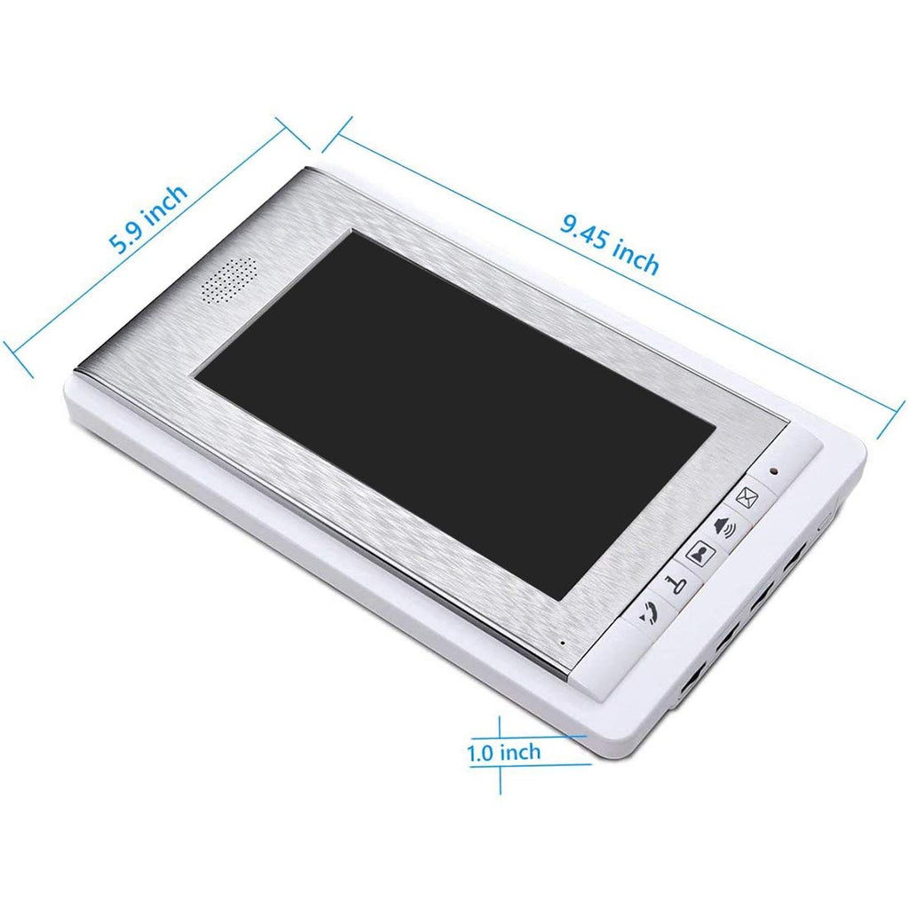 2 Units Apartment Video Intercom System, 7 Inch Monitor Wired Video Doorbell Door Phone Kits, Indoor Outdoor IR Camera, Monitoring, Unlock, 2 Way Intercom for Home Apartment