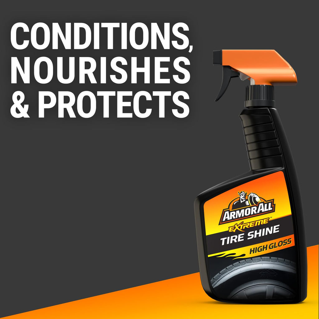 Armor All Extreme Tire Shine Spray , Tire Cleaner and Shine, 22 Fl Oz Each, 6 Pack