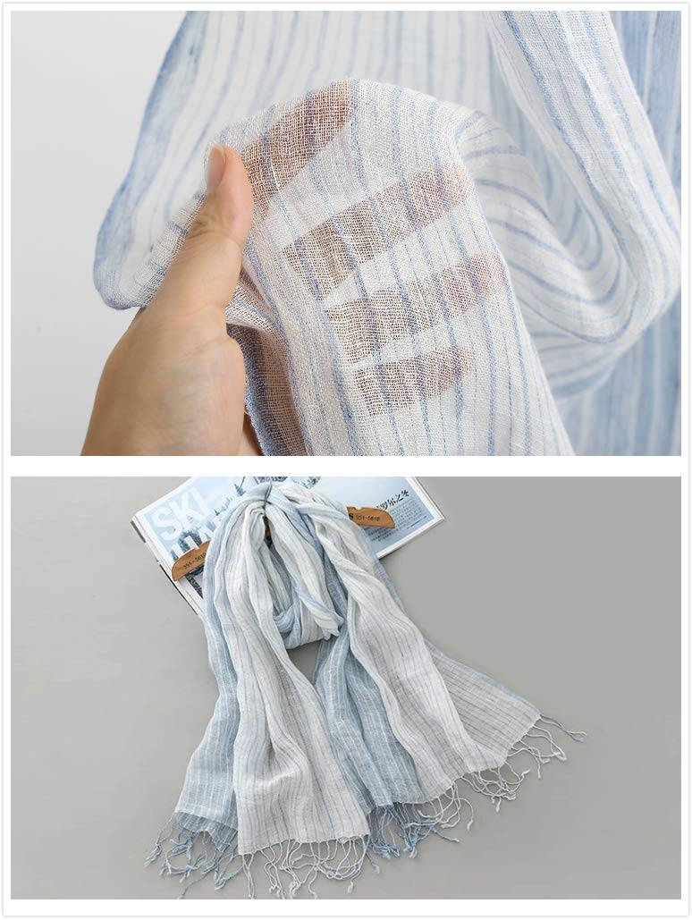 Jeelow Lightweight Summer Scarf Light Shawl Wrap Linen Feel Scarves For Men And Women