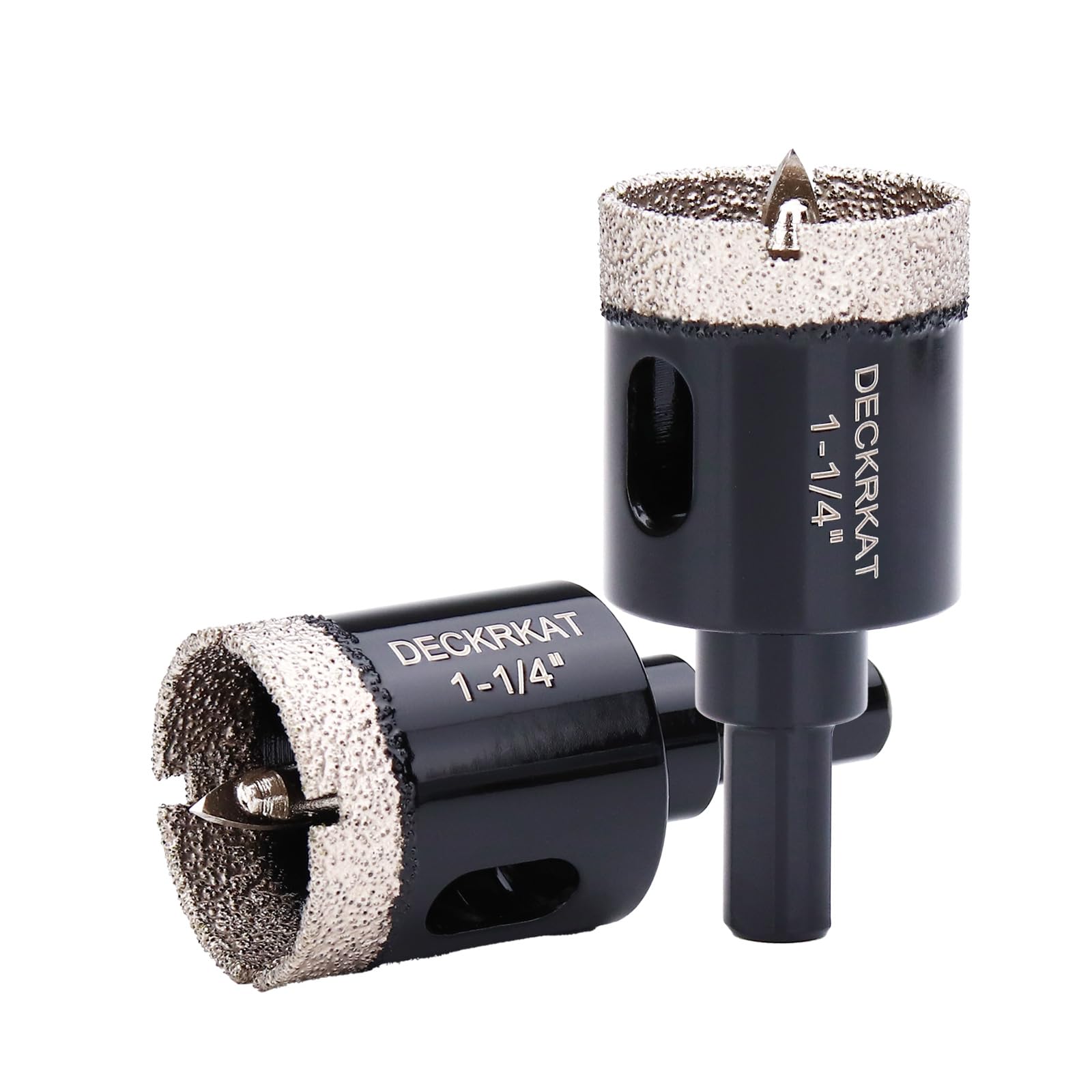 1 Inch Diamond Hole-Saw Bits with Pilot Drill Bit - 2pc 1" Diamond Tipped Tile Hole Saws with Guiding Bit Accurate Drilling for Porcelain Tile Ceramic Pottery Granite Stone Glass Bottles 25mm