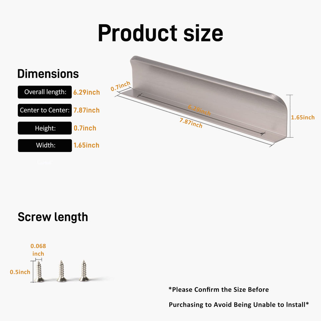 Satanga Edge Finger Pulls for cabinets Kitchen Concealed Drawer Pull Aluminum Hidden Back Mount Door Handle for Home Pack of 5 Modern White 3 Inch Overall Length Easy Installation