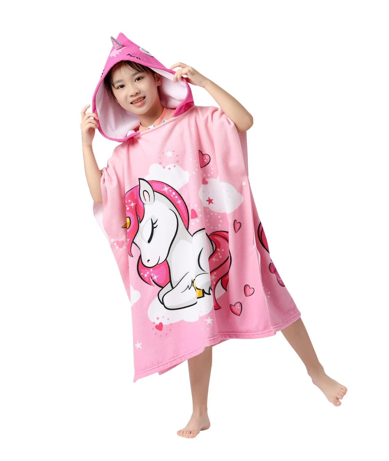 Soft Microfiber Swim Cover-ups for 3 to 10 Years Old Kids Hooded Bath Beach Poncho Towels (Alligator, Fits 3-10 Years)