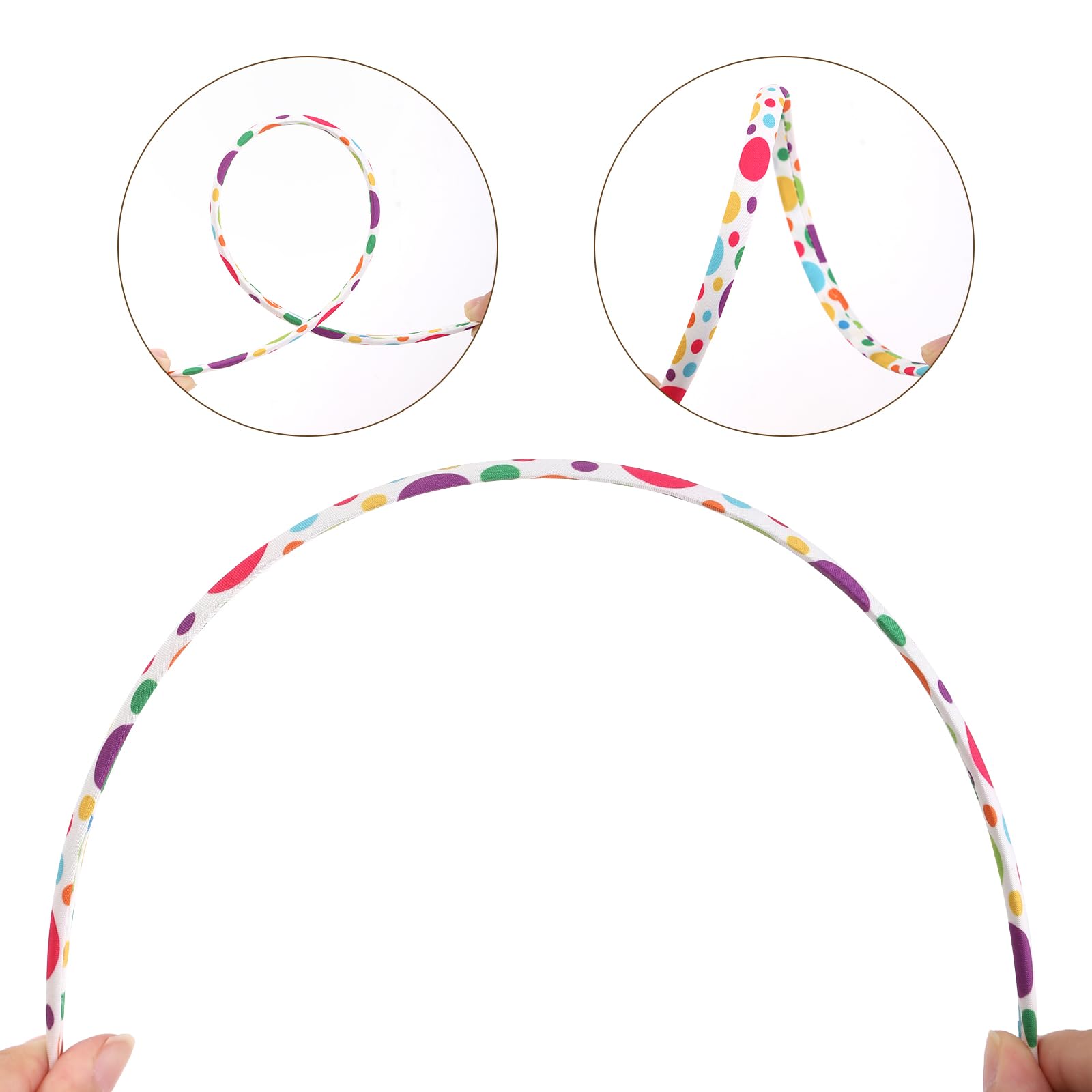 Fishdown Headbands for Girls 12Pcs Thin Head Bands for Girls Hairbands for Toddler Floral Cloth Fabric Covered Headband Birthday Party Favors