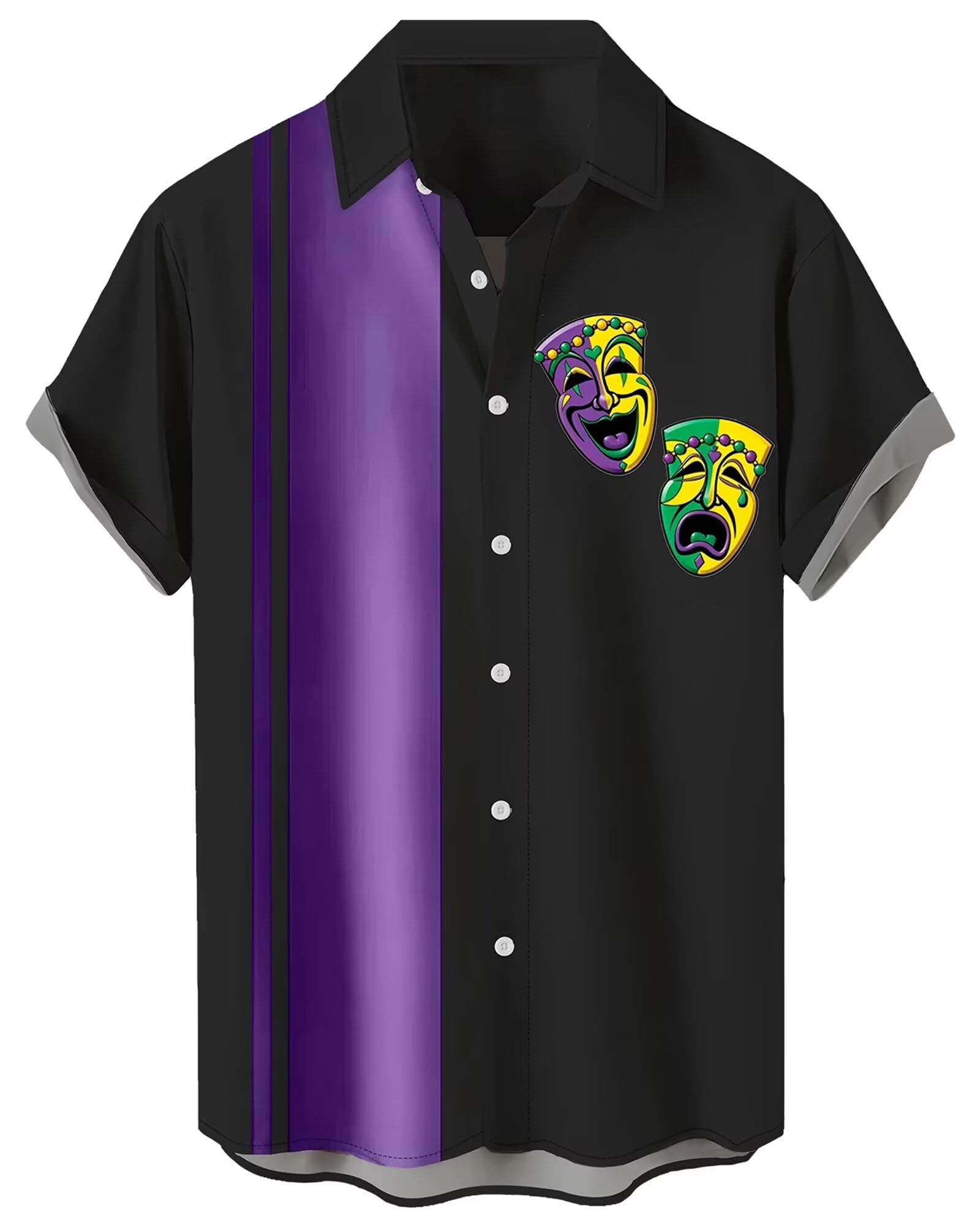 Bowling Shirts for Men Print Short Sleeve Regular Fit Hawaiian Casual Button Down Beach Shirts
