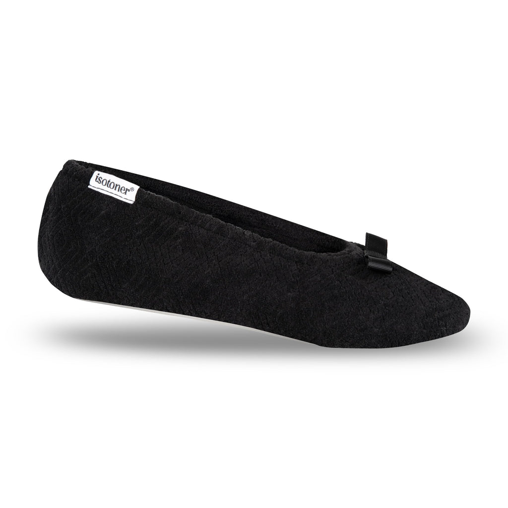 isotoner Women's Diamond Microterry Ballerina Slippers