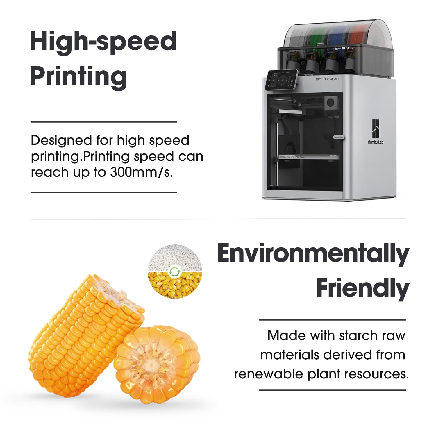 eSUN 10KG Bulk PLA Basic Filament 1.75mm, Black, 10 Spool Pack (1KG/Spool) High Speed PLA Bundle, 3D Printing Filament for Fast Printing