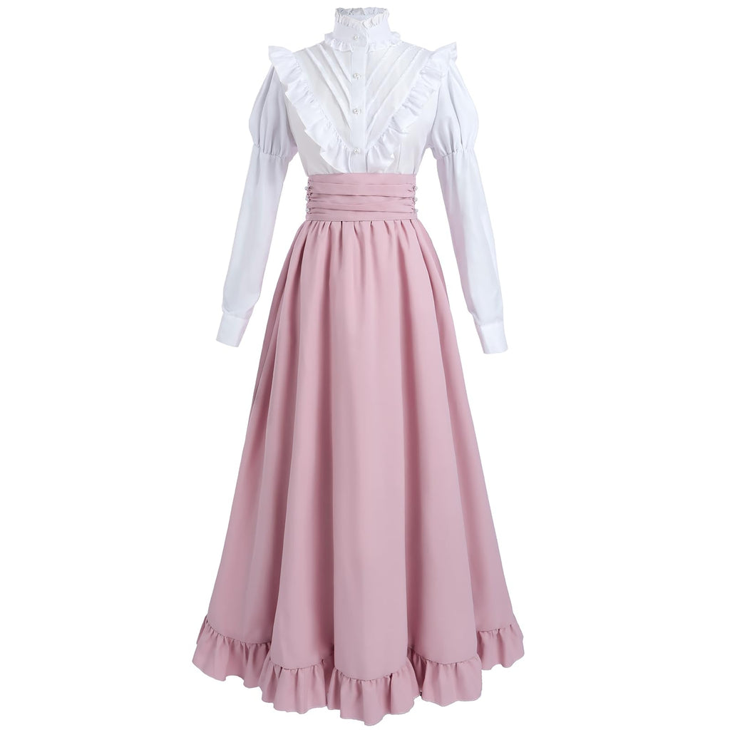 Victorian Dress for Women 2-Pieces 1800s Edwardian Dress Ball Gown Renaissance Costume